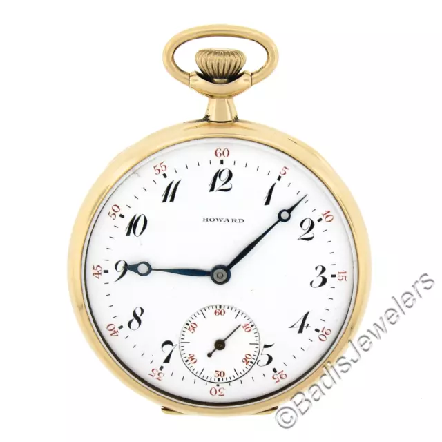 E. Howard Reloj Co. Modelo 1908 Series 8 Tamaño 12s 14k Oro Cara Abierta Pocket