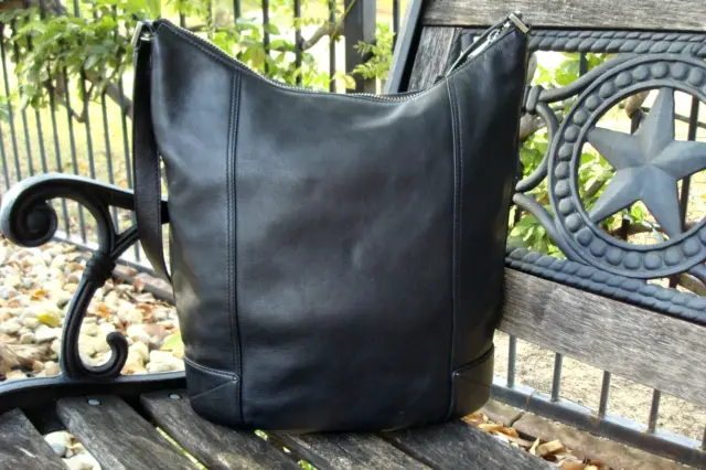 Pour La Victoire Black Genuine Leather Shoulder Tote Handbag Purse 2