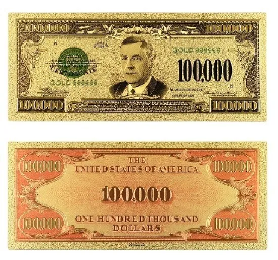 Usa Banknote P-407 $10000 Gold Certificate 10 Thousand Us Dollars 1928 Gold Foil