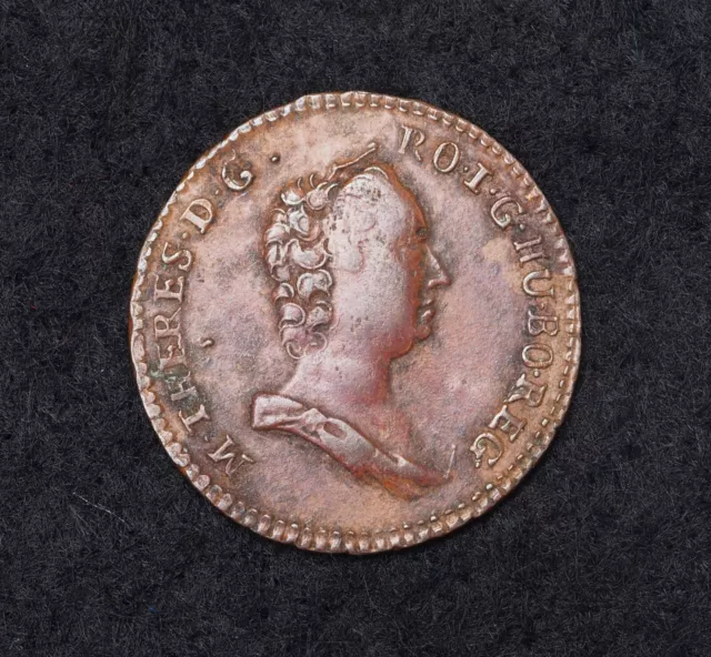 1765, Austria, Maria Theresa. Nice Copper Pfennig Coin. (VF+) Vienna mint!