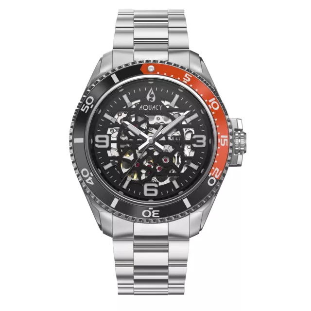 Aquacy Hei Matau Skeleton Miyota Movement Men's Automatic Watch 200M Orange