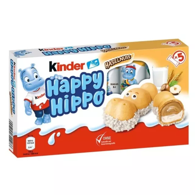 kinder Happy Hippo Haselnuss – Knusprige Waffelspezialität Waffelriegel