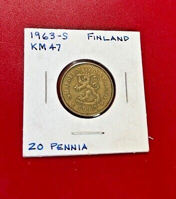 Finland 20 Pennia Coin 1963 S - NICE WORLD COIN !!!