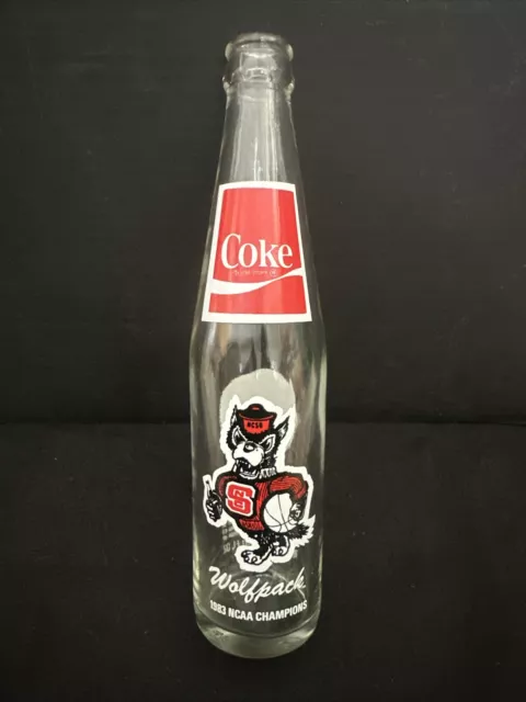 NC STATE WOLFPACK ACL Vintage 1983 NCAA Champions NCSU Coke Bottle Empty B-ball