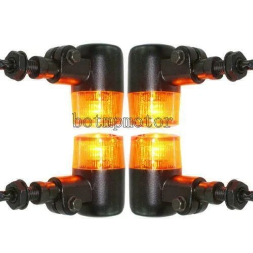 Motorcycle Amber Turn Signals Indicator Lights for Café Racer Bobber Chopper 4X