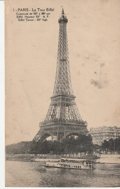 Cpa Paris La Tour Eiffel