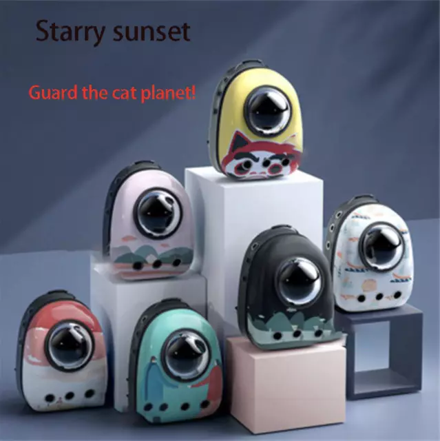 Pet Backpack Travel Space Capsule Puppy Dog Cat Carrier Bag Breathable Astronaut