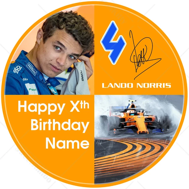 LANDO NORRIS MCCLAREN Birthday Cake Topper Decoration Personalised