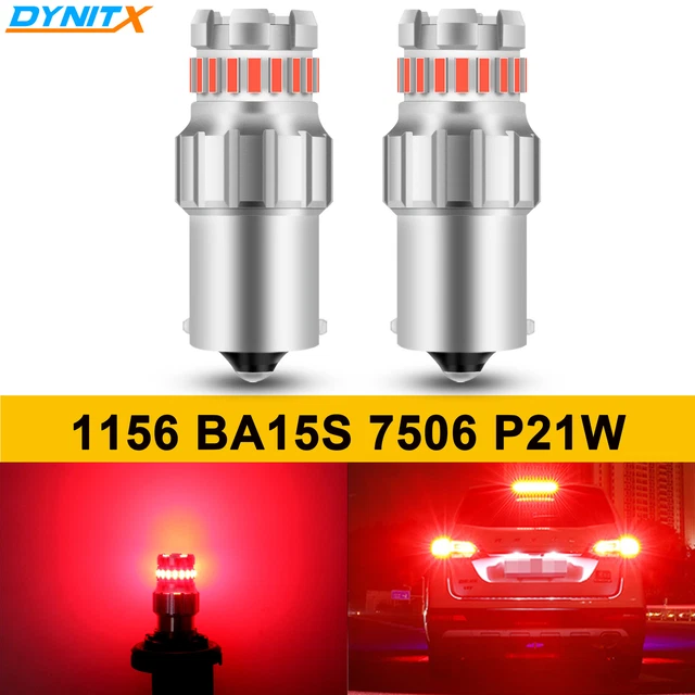 2Pcs 1156 Red LED Strobe Flashing Blinking 5 Times Brake Tail Light/Parking Bulb