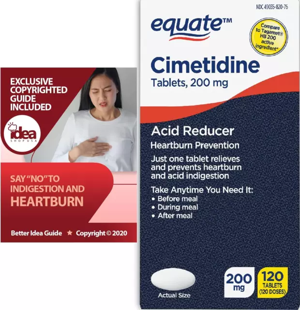 Cimetidine 200 Mg - Acid Reducer & Heartburn Relief by Equate + Say NO to Indige
