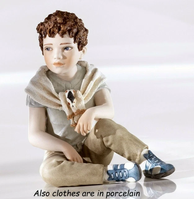 PETITE STATUE MIGNON Fille en Porcelaine Capodimonte Figurine Allégorie