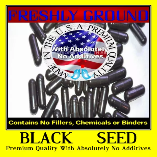 BLACK SEED WITH Absolutely No Additives Raw Hi Potency 100 Veg Capsules ...
