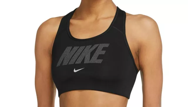 Nike Swoosh Women's Medium-Support 1-Piece Pad Sports Bra BLACK