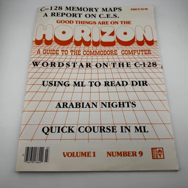 VINTAGE COMMODORE COMPUTER Horizon Magazine Volume 1 Number