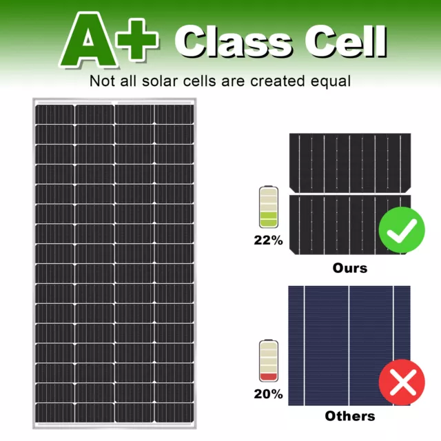 200Watt Mono Solar Panel 12V Battery Charging RV Home Off-Grid Boat Power Carava 2