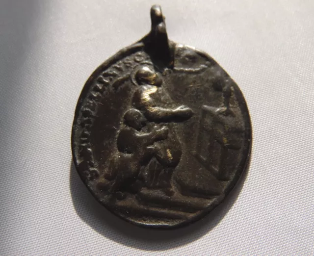 Rare Antique Bronze Religious Medallion
