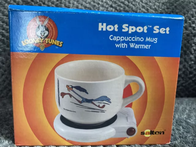 Looney Tunes Road Runner Jumbo Mug With Warmer Salton Hot Spot 1999 Coffee Set