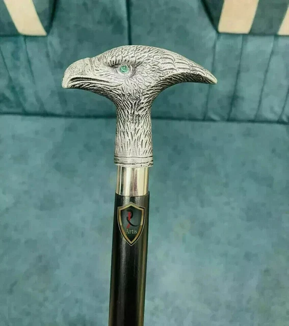OEUF EN AIGLE Griffe Cane Tête Laiton Designer Poignée Bois Marche
