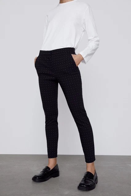 Pantalon Zara Simili Cuir Noir - Taille Haute, Coupe Skinny, Cheville Zippée, Taille XS, Neuf