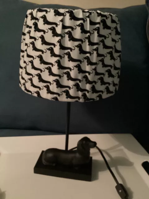 CUTE Dachshund Dog Accent Lamp w/removable shade cover WORKS
