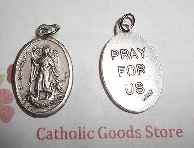 St. Saint Raphael the Archangel - Pray for Us - Italian Silver-tone OX 1" Medal