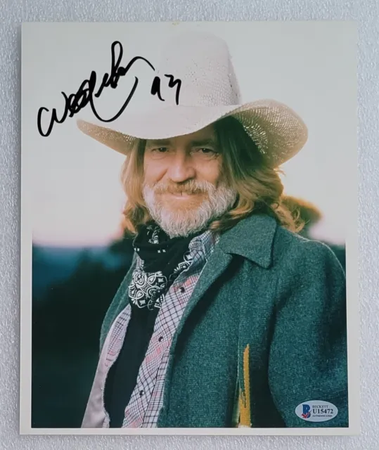 Willie Nelson Signed Photo Beckett Bas Coa 8X10 Autographed Country Music Singer 2