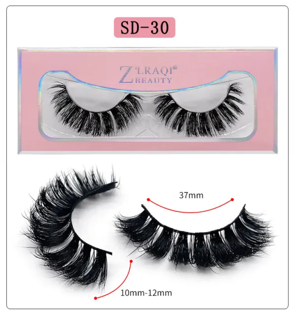 Pair 3D Mink False Eyelashes Wispy Cross Long Thick Soft Fake Eye Lashes UK