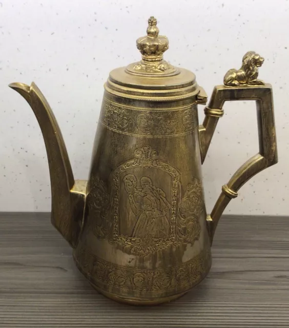 Rare Very Unusual Antique Engraved Electro Plated Coffee/Tea Pot Circa 1877