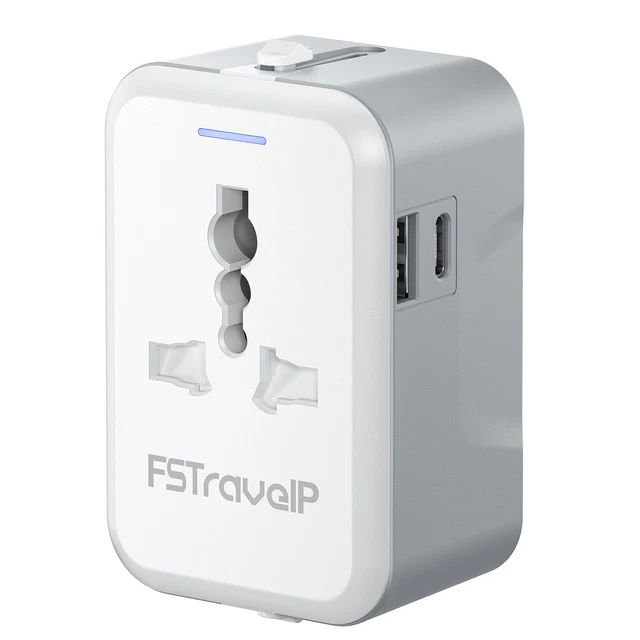 WORLDWIDE UK EU US Travel Adapter with USB Travel Plug Adaptor