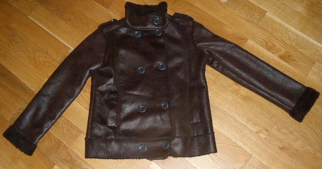 Blouson ZARA KIDS Simili Cuir Noir - Taille 4 Ans (110 Cm) - Occasion Très Bon État