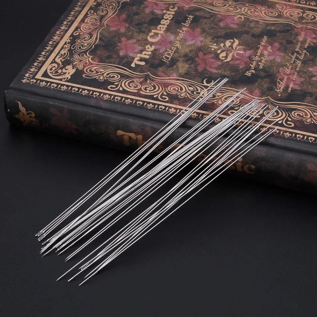 30 Pieces Bead Needle Big Eye Beading  12cm Metal Sewing