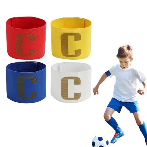 WUERKIYA 5 Pcs Football Capitaine Brassard Enfants Capitaine Brassard Taille Réglable Élastique Capitaine Brassard Bracelet Multicolore Football Élastique Brassards Adulte 5 Couleurs -1
