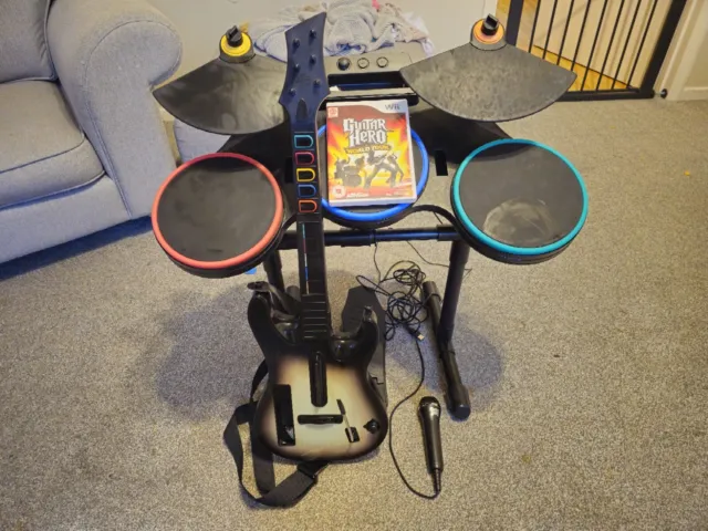Wii Rock Band/guitar Hero Bundle.