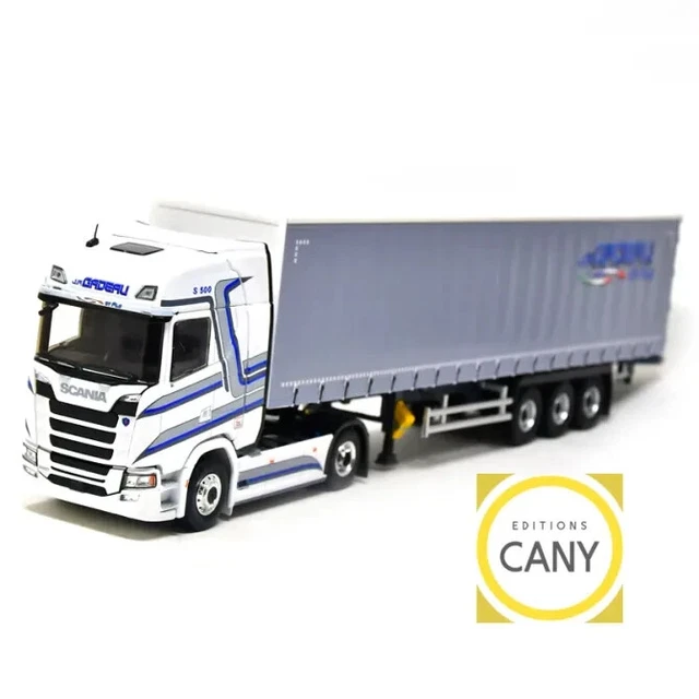 SCANIA 770 S V8 REMORQUE TAUTLINER TRANSPORTS STEF BN ELIGOR 1/4 Réf 118115 - La Boutique D'ALAIN