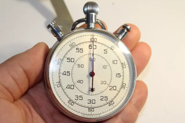 RARE Vintage USSR,Soviet Stopwatch Chronometer 1/100 of a second jewels 20