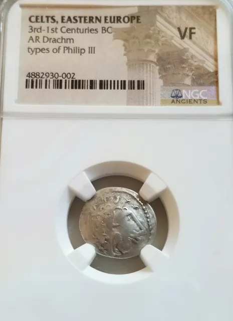 Celts Eastern Europe Philip III Drachm NGC VF Ancient Sikver Coin