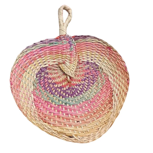 Vintage Boho Woven Palm Fan Spade Decor
