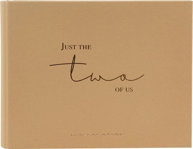 Libro de oro libro de visitas just the two of us marrón 25x20 cm 100 páginas blancas