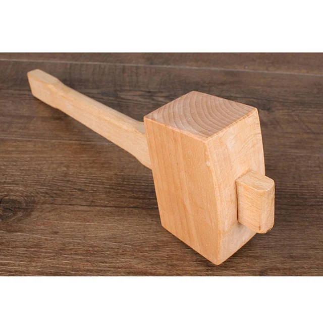 255mm 10 Pouces Hêtre Solide Charpentier Bois En Bois Maillet Marteau Poignée 3