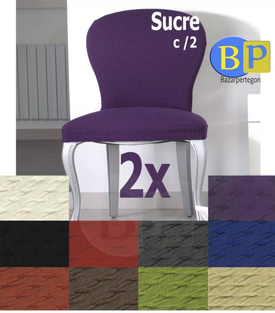 paquete de 2 fundas elasticas para sillas con respaldo de marca EYSA