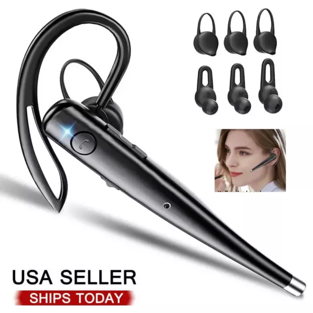 Trucker Wireless Headset Bluetooth 5.1 Earpiece Dual Mic Earbud Noise Cancelling