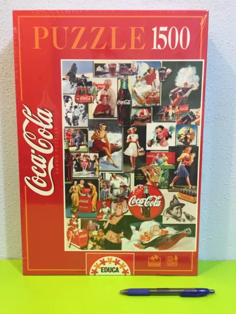 COCA COLA 50s POSTER - 1500 PIECES JIGSAW PUZZLE - EDUCA - YEAR 2001 - FSNIB