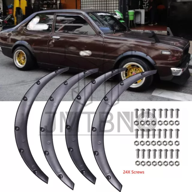 4x 3.5"For Toyota Corolla Car Fender Flares Extra Wide PU Body Kits Wheel Arches