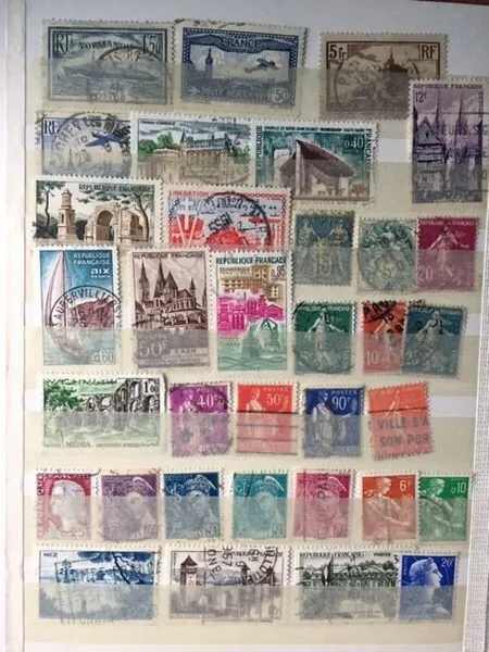 FRANKREICH Briefmarken-Lot - 34 alte Briefmarken aus Nachlaß