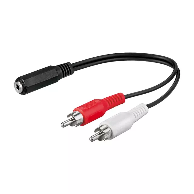 Audio Kabel Adapter Klinkenbuchse Klinke 3,5mm auf 2x Cinch Stecker 0,20m stereo