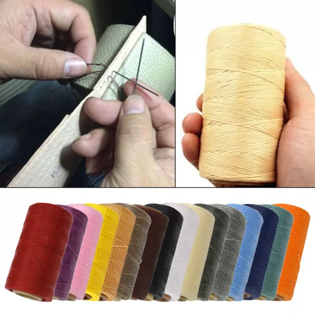 65/260M 150D 1MM Leather Sewing Flat Waxed Thread Hand Wax Stitching Repair Cord