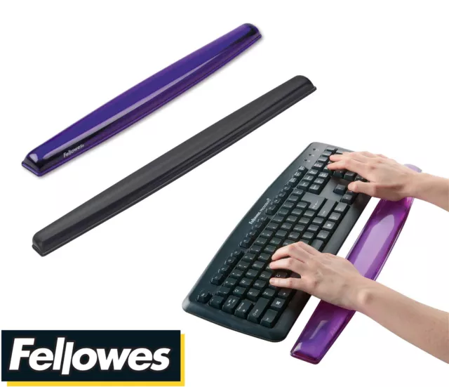 Fellowes Ergonomic Typing Gel Wrist Rest Support For Keyboard Purple or Black