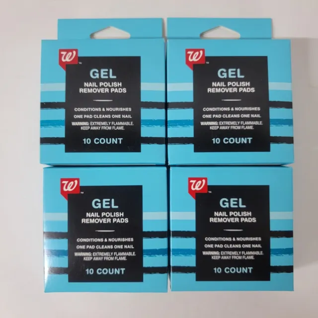Bulk Lot Of Four (4) Boxes Gel Nail Polish Remover Pads 10 Ct. Each New