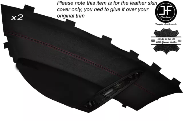 Red Stitch 2X Door Card Trim Leather Covers Fits Infiniti Coupe G37 Q60 08-15
