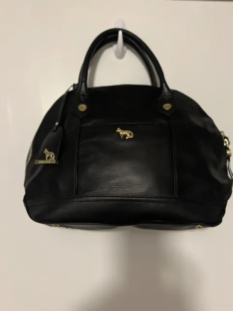 EMMA FOX Dome Satchel Almond Clove Leather Shoulder Bag Purse MSRP. $278